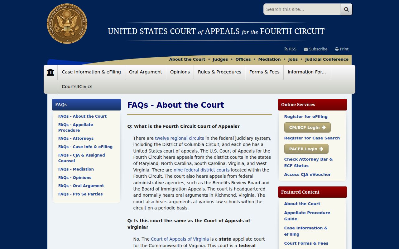 Columbus County docket search federal appellate source