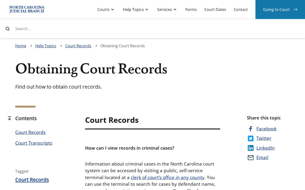 Columbus County court case records obtaining records source