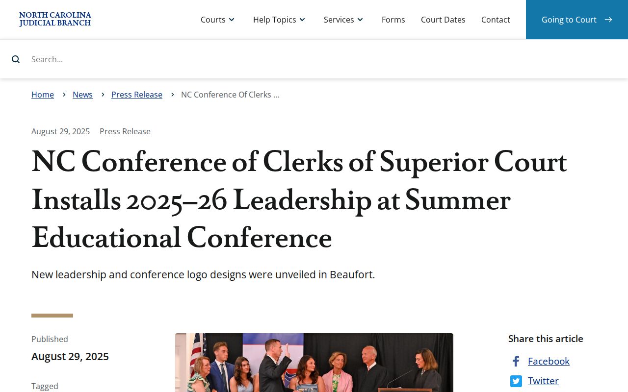 North Carolina Conference of Clerks leadership news source
