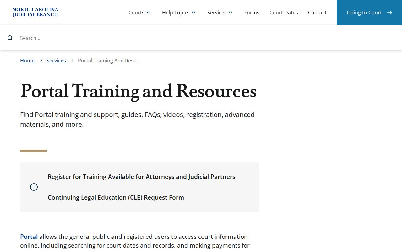Columbus County court docket Portal training resource