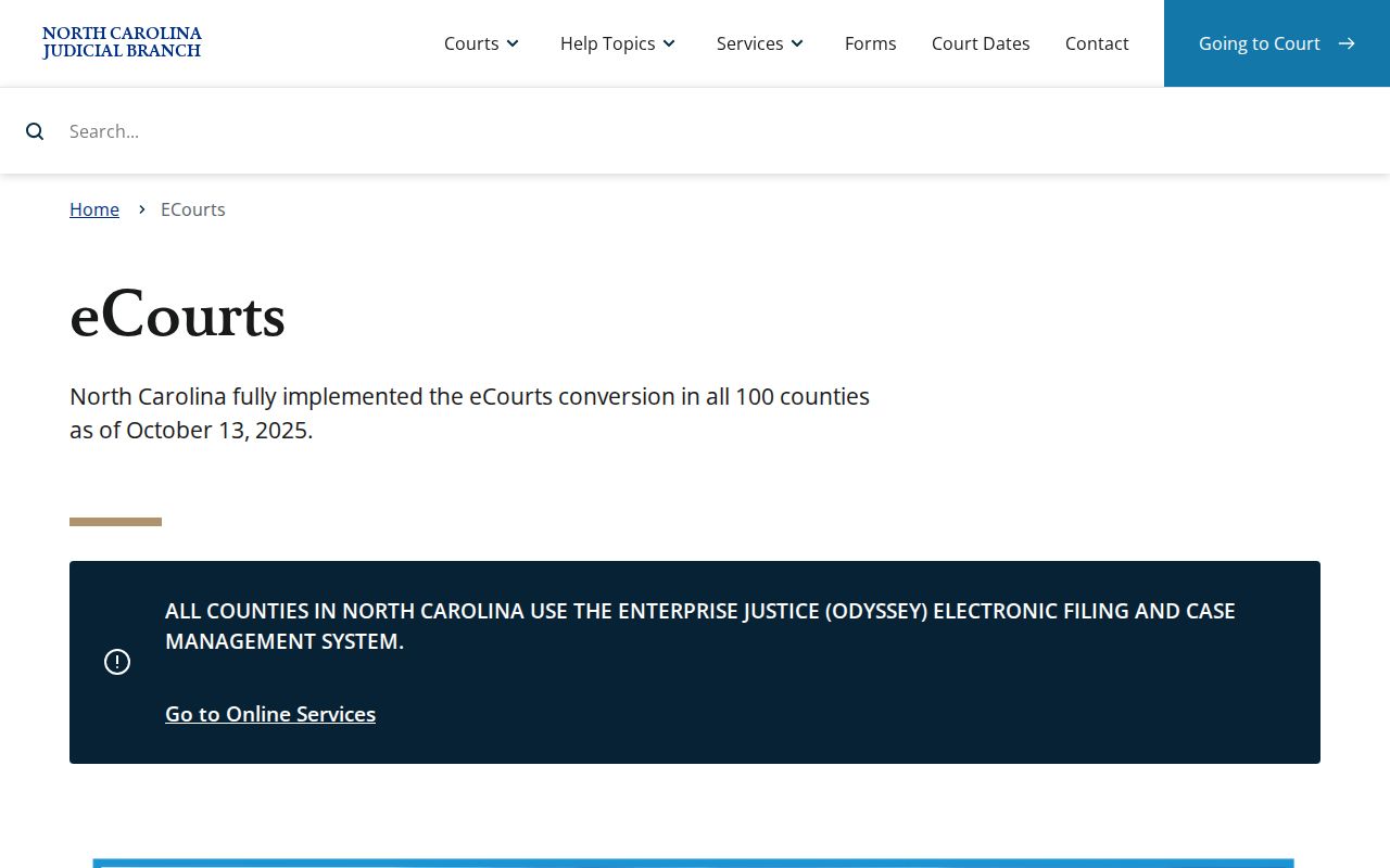 Columbus County court docket eCourts access
