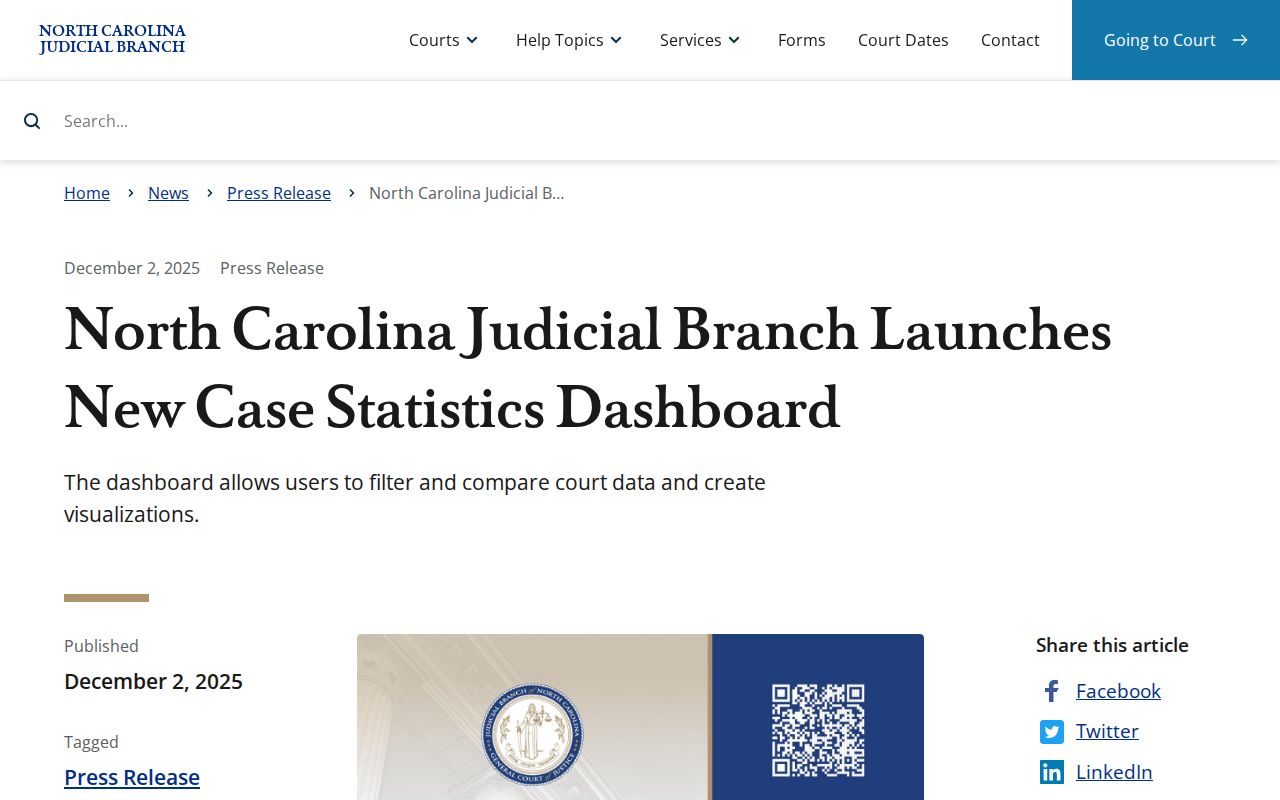 Columbus County traffic court case statistics dashboard source